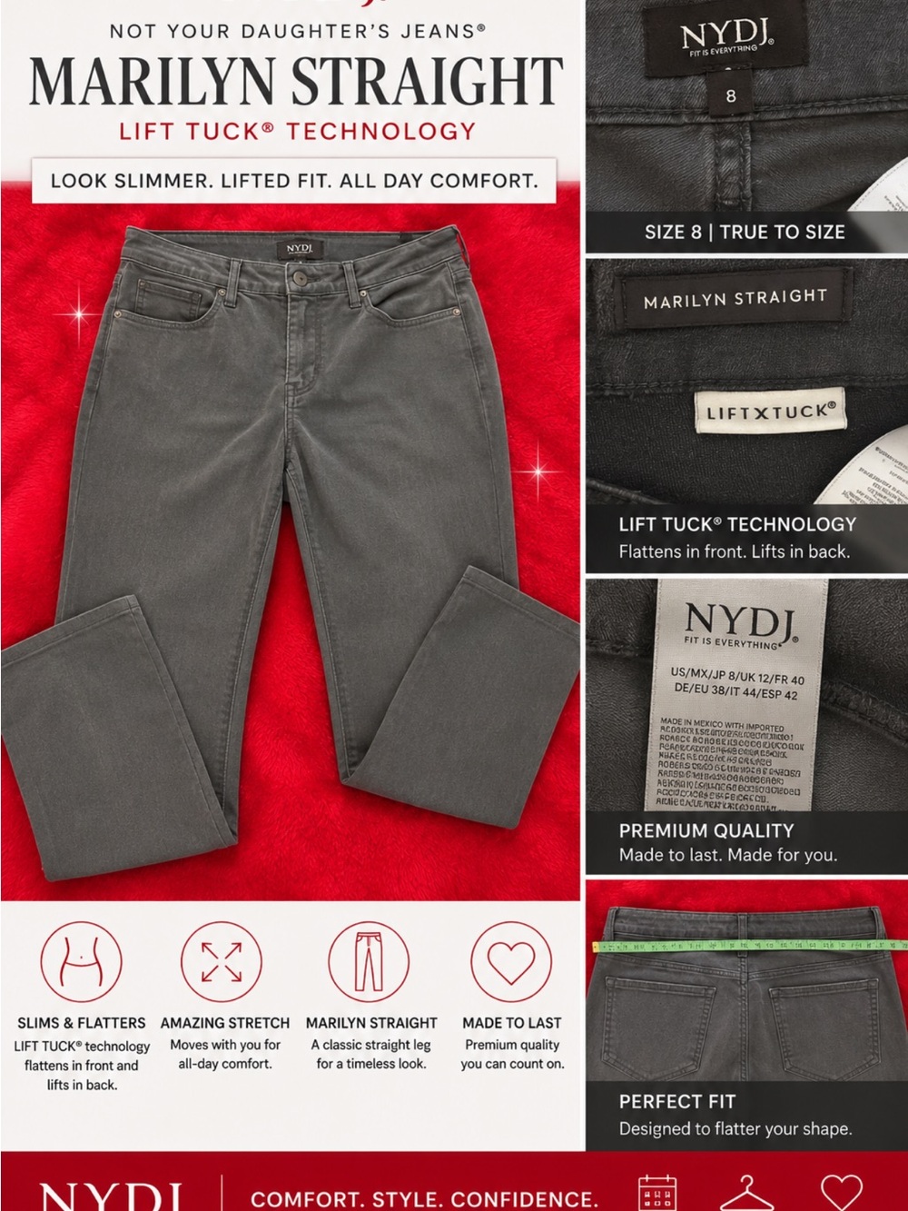 🌼🌼🌼🌼Not Your Daughter’s Jeans. Gray size 8🌼🌼🌼